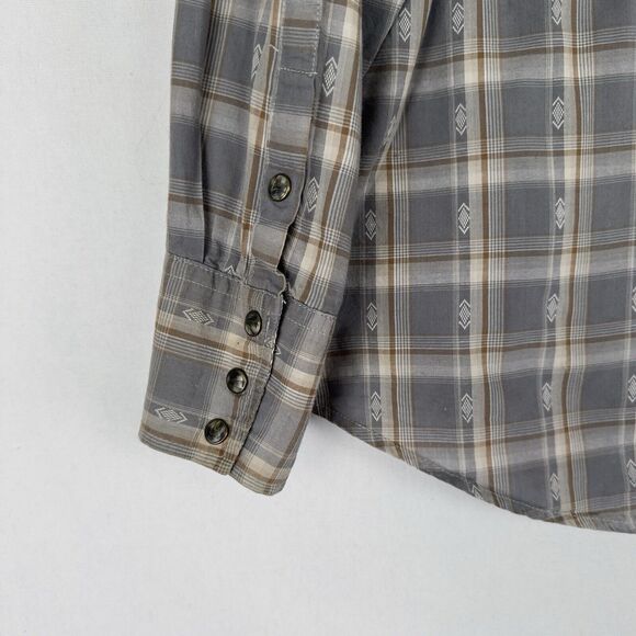 Roper Shirt Mens 2XL Gray‎ Collar Western Pearl Snap Thick Stitch Graphic Cowboy - Picture 11 of 16